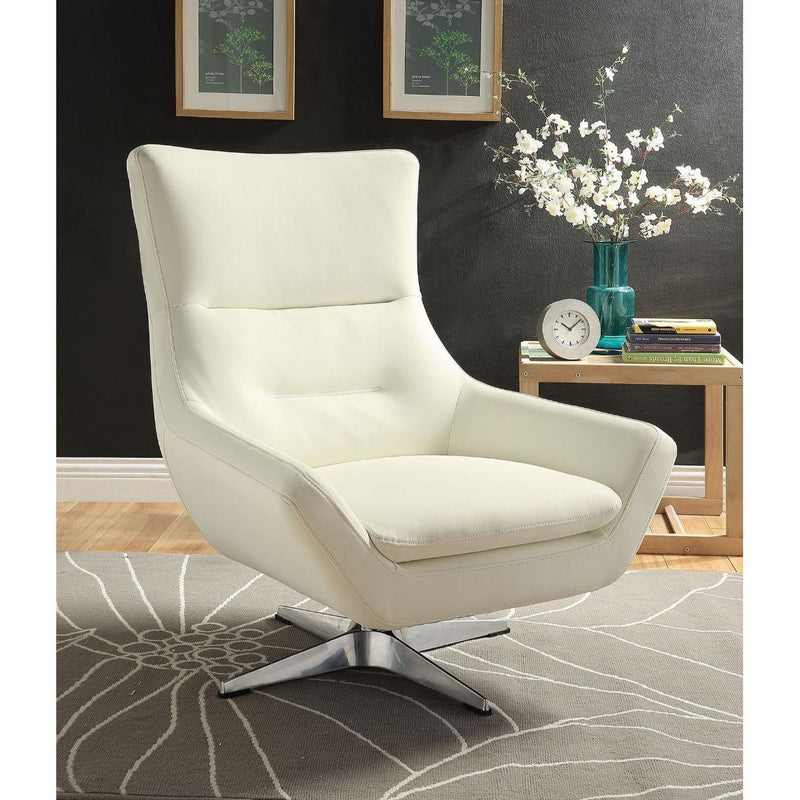 Acme Furniture Eudora Swivel Leather look Accent Chair 59730 IMAGE 2