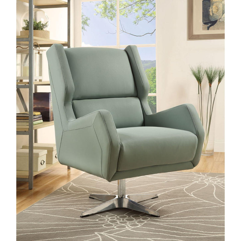 Acme Furniture Eudora II Swivel Leather Look Accent Chair 59736 IMAGE 2