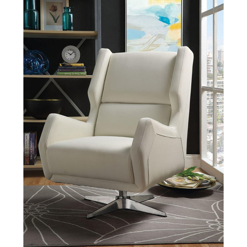 Acme Furniture Eudora II Swivel Leather Look Accent Chair 59735 IMAGE 2