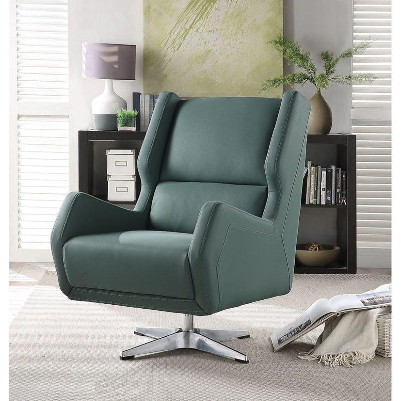 Acme Furniture Eudora II Swivel Leather Look Accent Chair 59737 IMAGE 2
