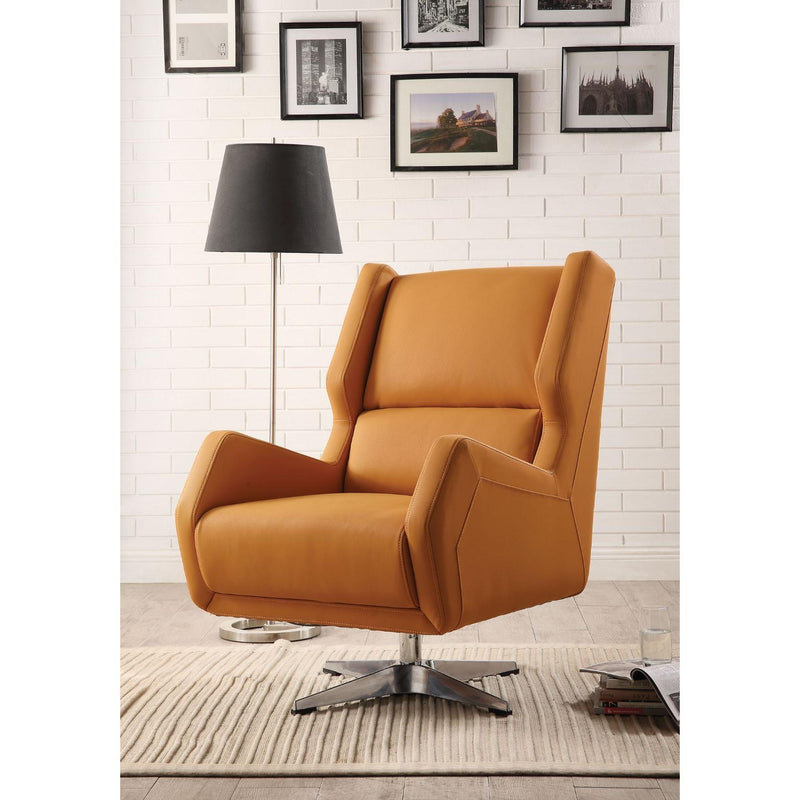 Acme Furniture Eudora II Swivel Leather Look Accent Chair 59738 IMAGE 2