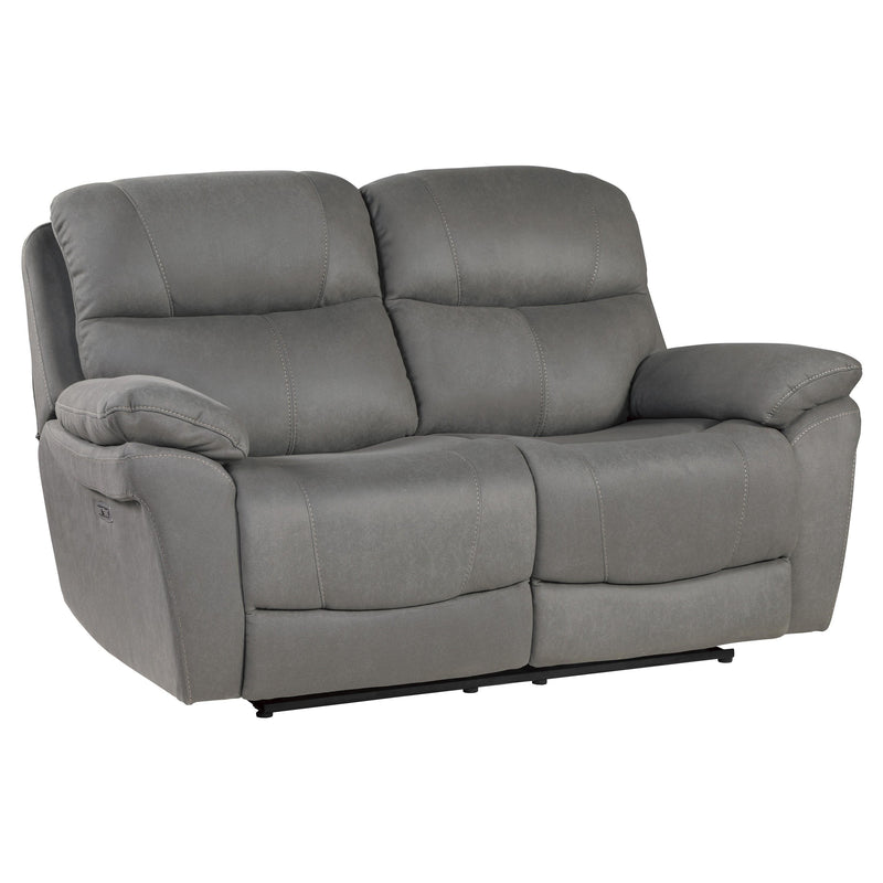 Homelegance Longvale Power Reclining Fabric Loveseat 9580GY-2PWH IMAGE 2