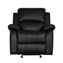 Homelegance Clarkdale Glider Leather Look Recliner 9928BLK-1 IMAGE 1