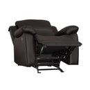 Homelegance Clarkdale Glider Leather Look Recliner 9928DBR-1 IMAGE 5