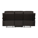 Homelegance Clarkdale Reclining Leather Look Sofa 9928DBR-3 IMAGE 3