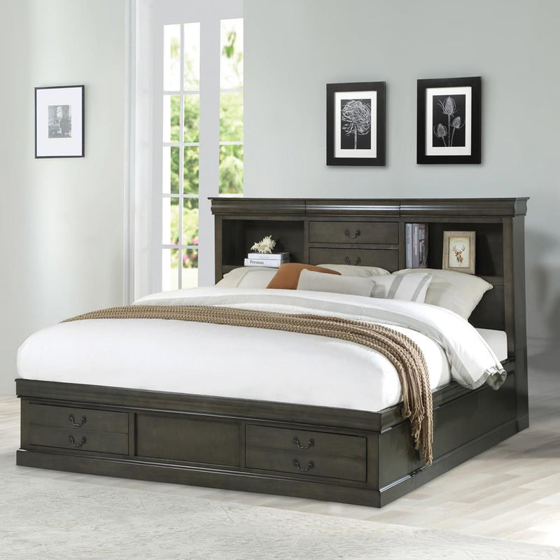 Acme Furniture Louis Philippe III Queen Bookcase Bed with Storage 24930Q IMAGE 1