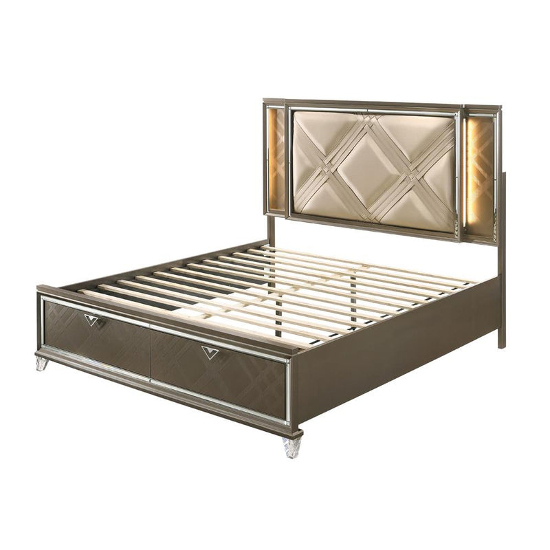 Acme Furniture Skylar Queen Upholstered Panel Bed with Storage 25320Q IMAGE 4