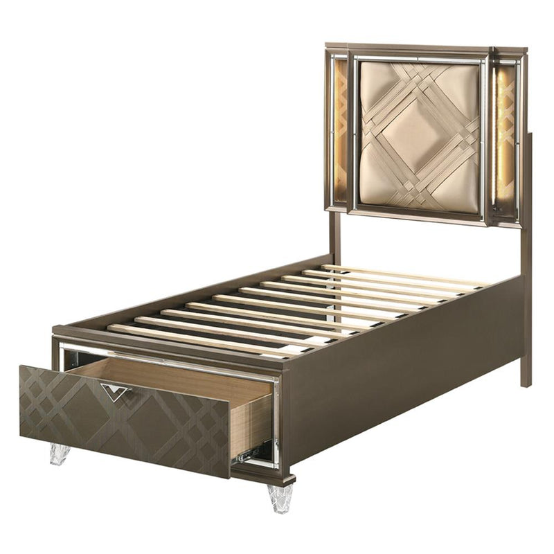 Acme Furniture Skylar Full Upholstered Panel Bed with Storage 25335F IMAGE 2