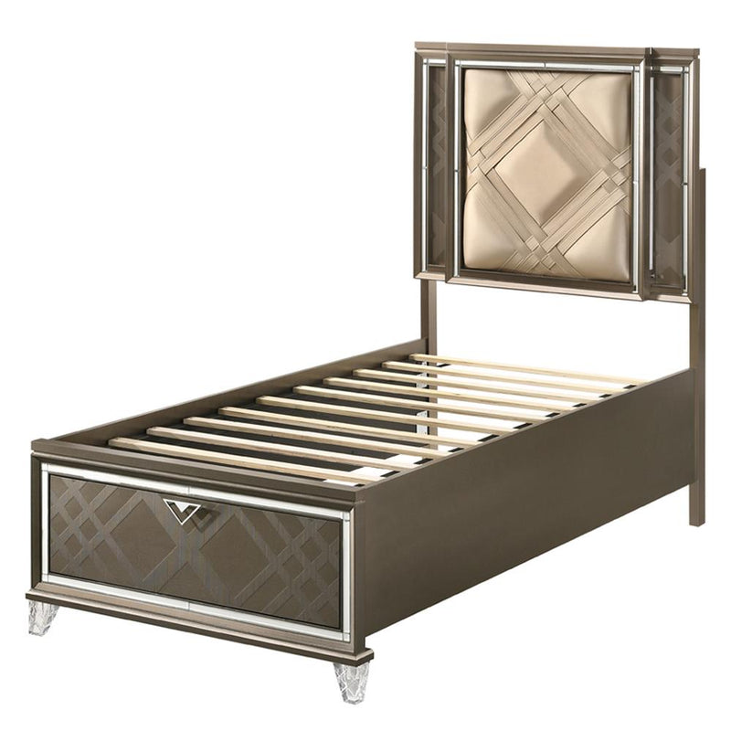 Acme Furniture Skylar Full Upholstered Panel Bed with Storage 25335F IMAGE 4