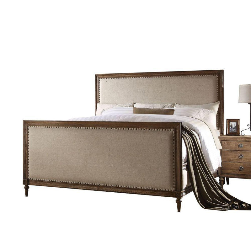 Acme Furniture Inverness King Upholstered Panel Bed 26087EK IMAGE 1