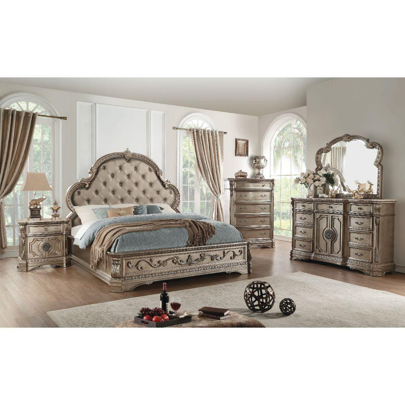Acme Furniture Northville Queen Upholstered Panel Bed 26930Q IMAGE 2