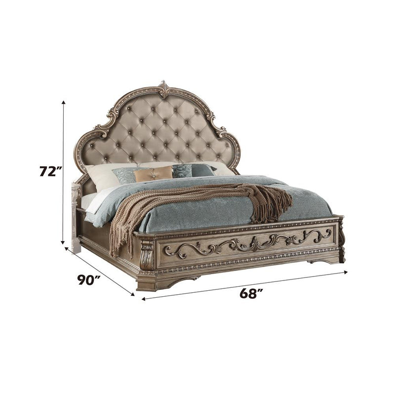 Acme Furniture Northville Queen Upholstered Panel Bed 26930Q IMAGE 3
