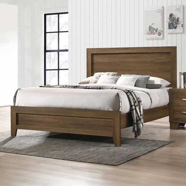 Acme Furniture Miquell Queen Upholstered Panel Bed 28050Q IMAGE 1