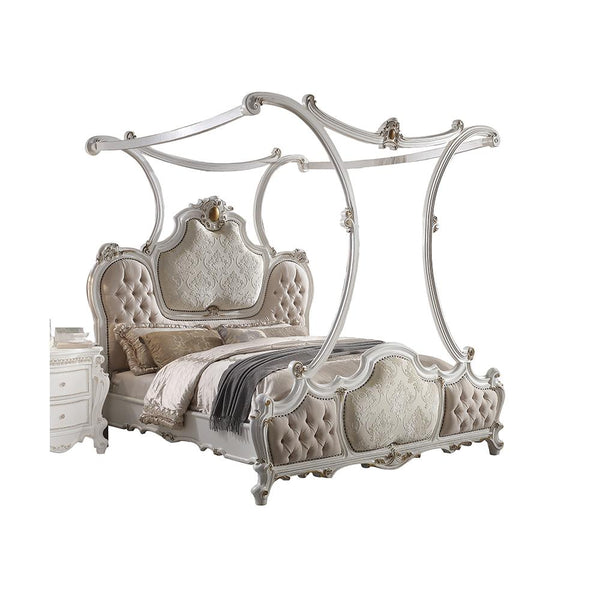 Acme Furniture Picardy King Upholstered Canopy Bed 28207EK IMAGE 1