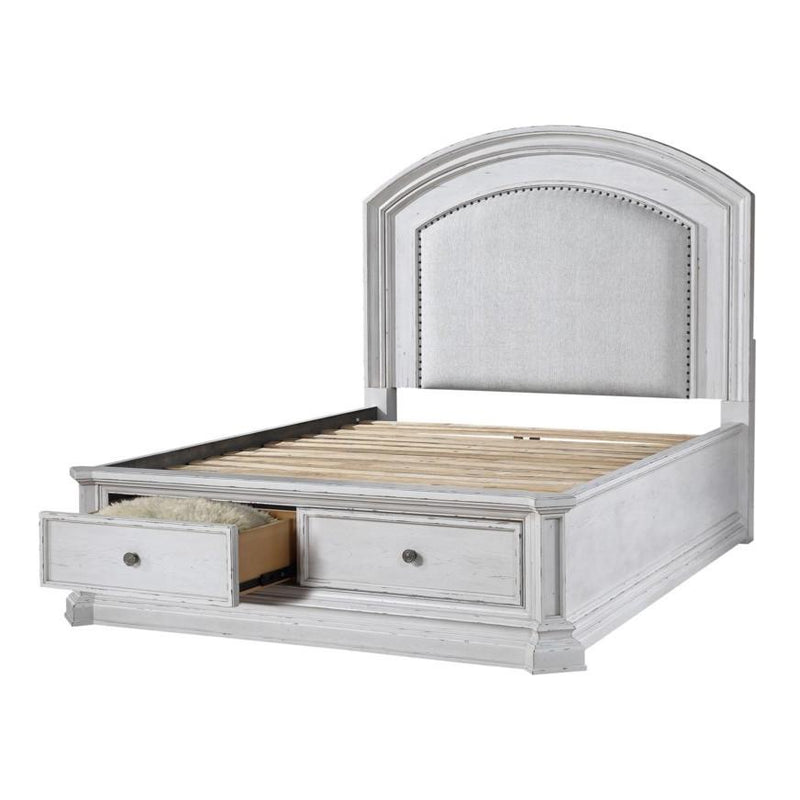 Acme Furniture York Shire King Upholstered Panel Bed with Storage 28267EK IMAGE 2