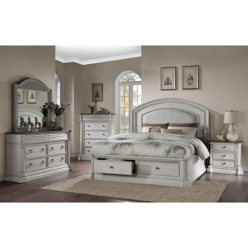 Acme Furniture York Shire King Upholstered Panel Bed with Storage 28267EK IMAGE 5