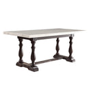 Acme Furniture Gerardo Dining Table with Marble Top and Trestle Base 60820 IMAGE 1