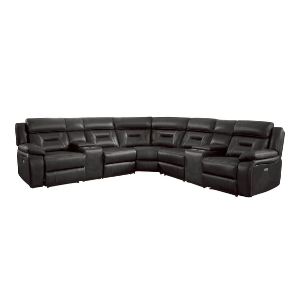 Homelegance Amite Power Reclining Leather Match 7 pc Sectional 8229DG*7PW IMAGE 1