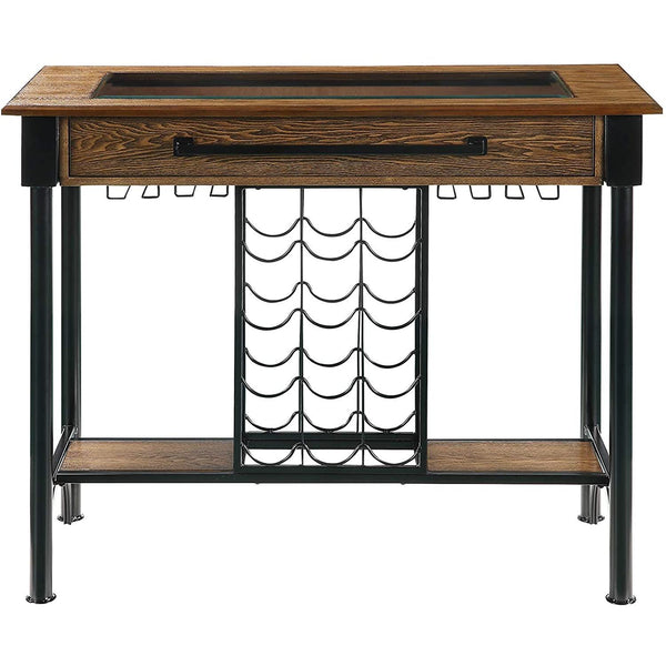 Acme Furniture Halyn Pub Height Dining Table with Glass Top 70280 IMAGE 1