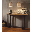 Acme Furniture Round Brancaster Pub Height Dining Table with Aluminum Top and Trestle Base 70439 IMAGE 1