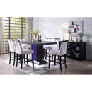Acme Furniture Square Bernice Counter Height Dining Table with Pedestal Base 70655 IMAGE 4