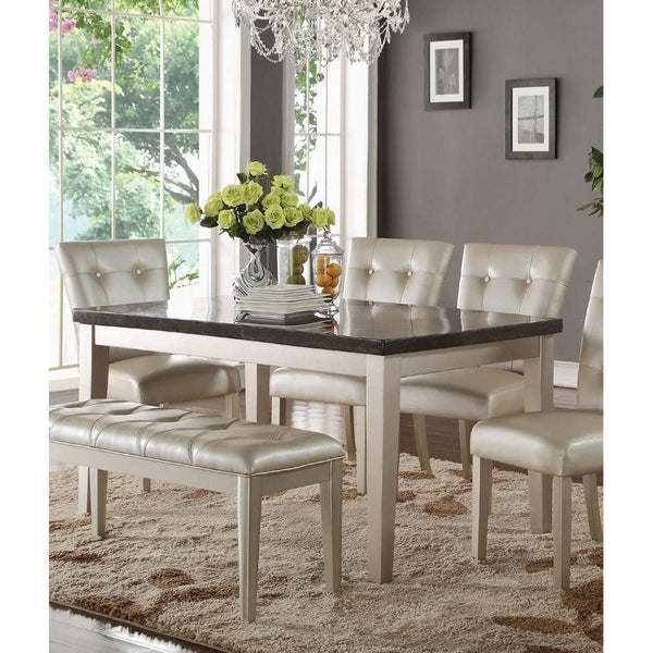 Acme Furniture Voeville Dining Table with Marble Top 72025 IMAGE 1