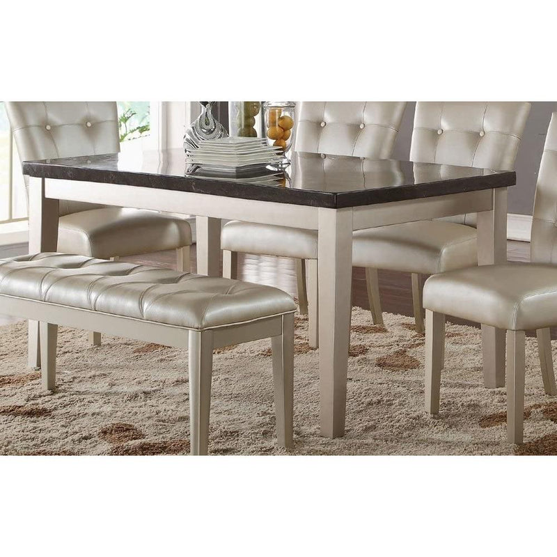 Acme Furniture Voeville Dining Table with Marble Top 72025 IMAGE 2