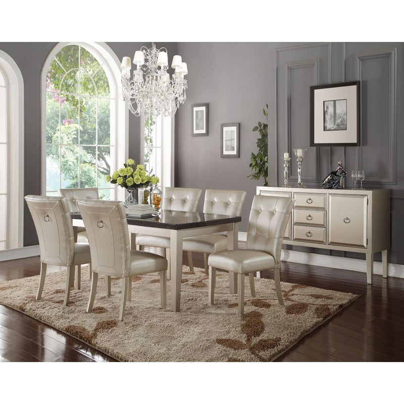 Acme Furniture Voeville Dining Table with Marble Top 72025 IMAGE 3