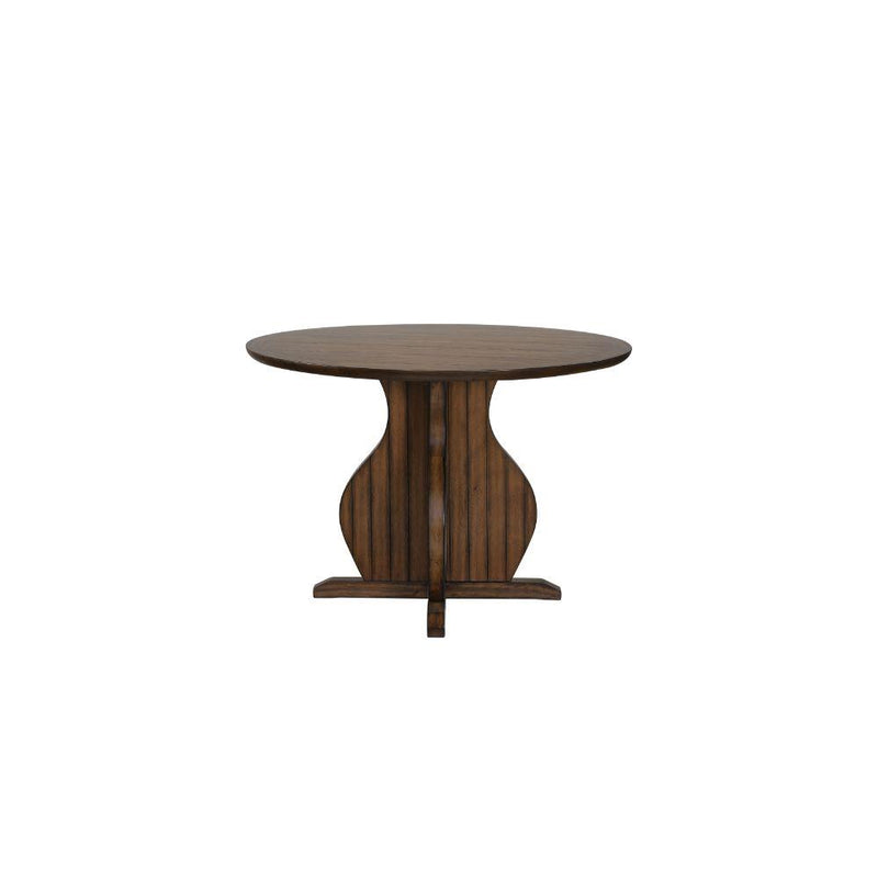 Acme Furniture Round Maurice Counter Height Dining Table with Pedestal Base 72460 IMAGE 2