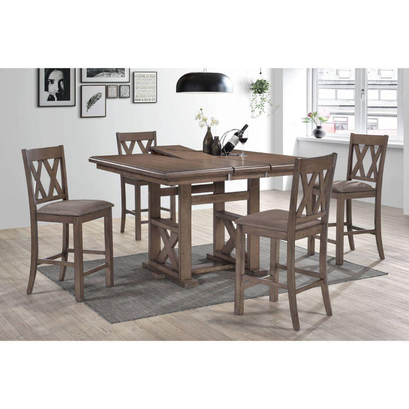 Acme Furniture Square Scarlett Counter Height Dining Table with Trestle Base 72475 IMAGE 4