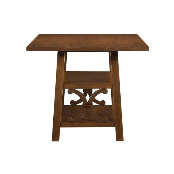 Acme Furniture Square Norabel Counter Height Dining Table with Pedestal Base 72710 IMAGE 1