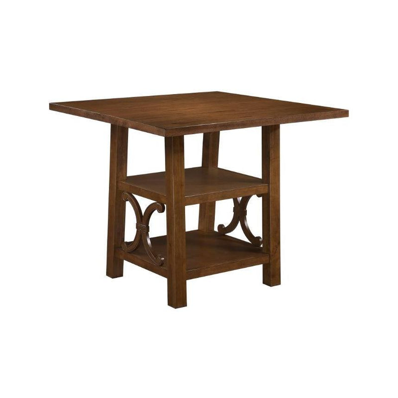 Acme Furniture Square Norabel Counter Height Dining Table with Pedestal Base 72710 IMAGE 2