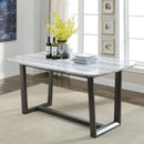 Acme Furniture Madan Dining Table with Marble Top and Trestle Base 73170 IMAGE 5