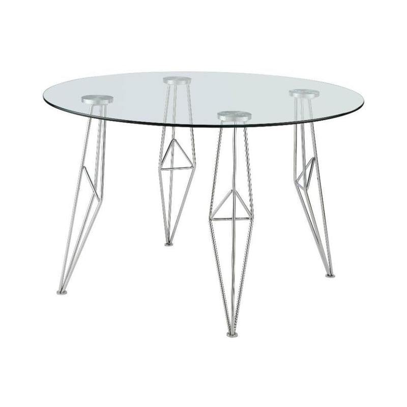 Acme Furniture Round Paula Dining Table with Glass Top 77820 IMAGE 2