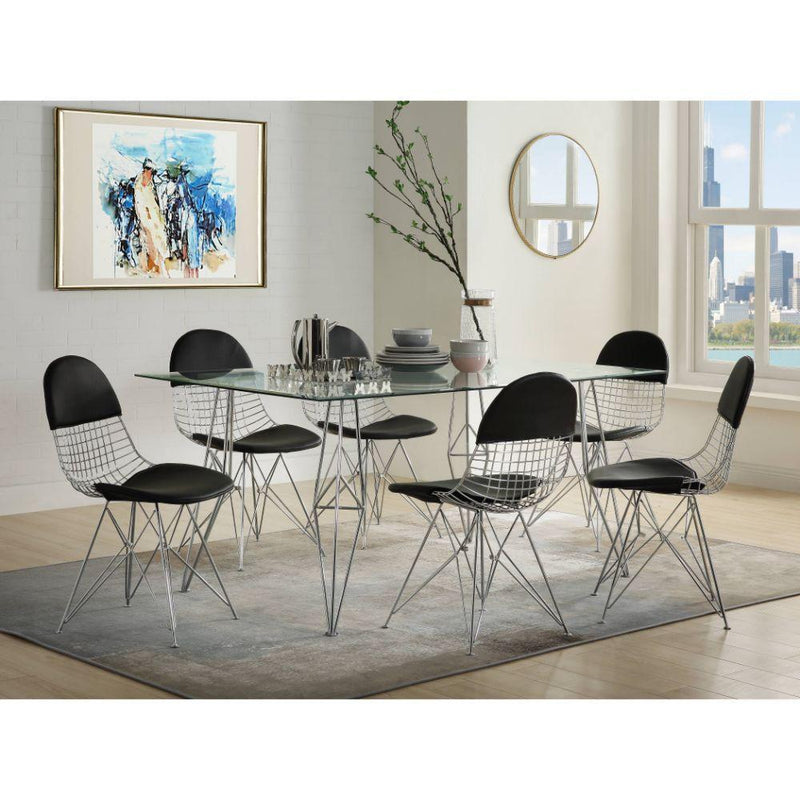 Acme Furniture Paula Dining Table with Glass Top 77825 IMAGE 4