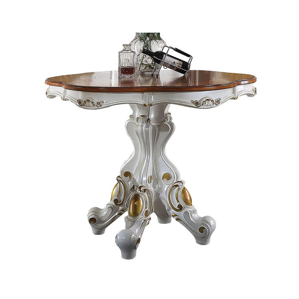 Acme Furniture Round Picardy Counter Height Dining Table with Pedestal Base 78210 IMAGE 1
