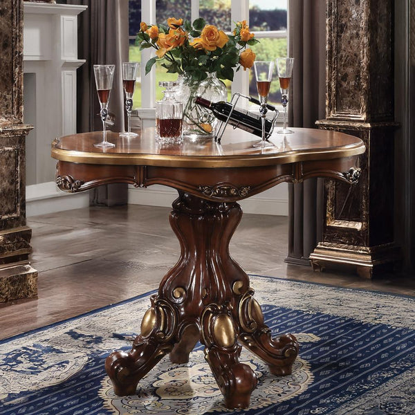 Acme Furniture Round Picardy Counter Height Dining Table with Pedestal Base 78220 IMAGE 1