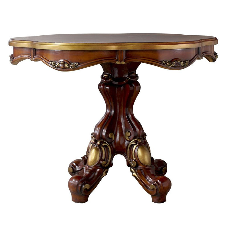 Acme Furniture Round Picardy Counter Height Dining Table with Pedestal Base 78220 IMAGE 3