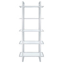 Coaster Furniture Hartford 805538 79-inch 5-shelf Glass Bookshelf - Chrome IMAGE 6