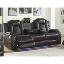 New Classic Furniture Joshua Power Reclining Leather Sofa L1716-30P2-BRN IMAGE 1