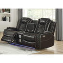 New Classic Furniture Joshua Power Reclining Leather Loveseat L1716-25P2-BRN IMAGE 1