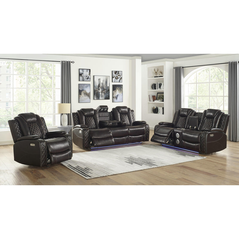 New Classic Furniture Joshua Power Glider Leather Recliner L1716-13P2-BRN IMAGE 3