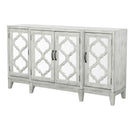 Coaster Furniture Mckellen 953376 4-door Wood Trellis Accent Cabinet - Distressed White IMAGE 3