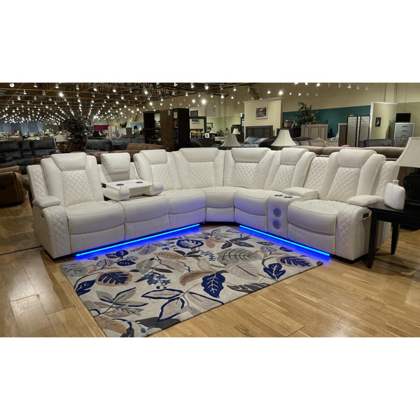 New Classic Furniture Orion Reclining Fabric 3 pc Sectional U1769-30L-WHT/U1769-40-WHT/U1769-25R-WHT IMAGE 1