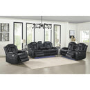 New Classic Furniture Orion Reclining Leather Look Loveseat U1769-25-BLK IMAGE 2