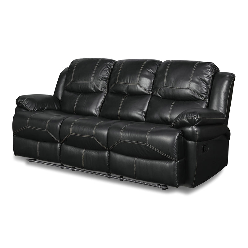 New Classic Furniture Flynn Reclining Leather Look Sofa UC2177-30-PBK IMAGE 2