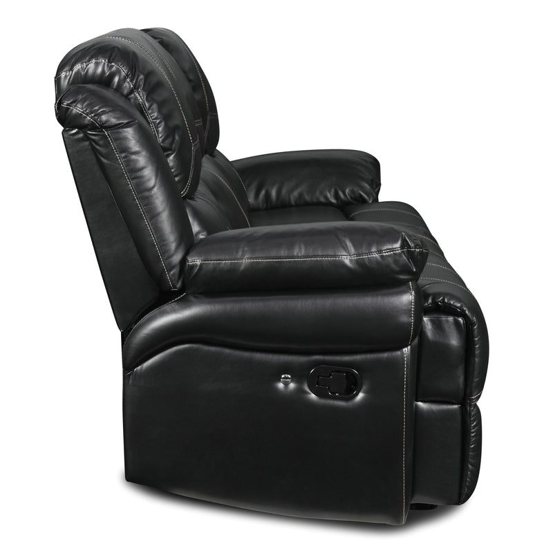 New Classic Furniture Flynn Reclining Leather Look Sofa UC2177-30-PBK IMAGE 6