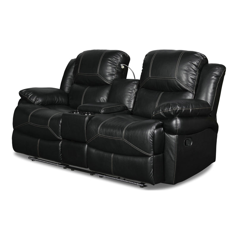 New Classic Furniture Flynn Reclining Leather Look Loveseat UC2177-25-PBK IMAGE 2