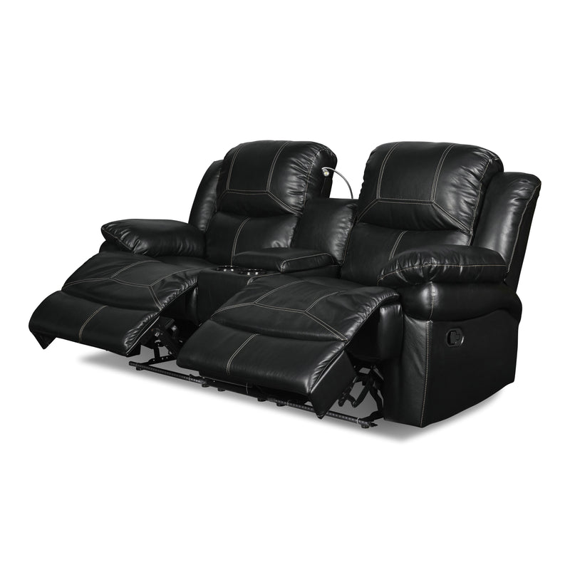 New Classic Furniture Flynn Reclining Leather Look Loveseat UC2177-25-PBK IMAGE 3