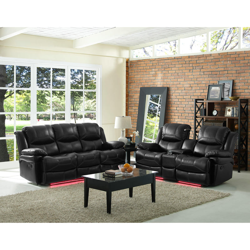New Classic Furniture Flynn Power Reclining Leather Look Sofa UC2177-30P1-PBK IMAGE 10